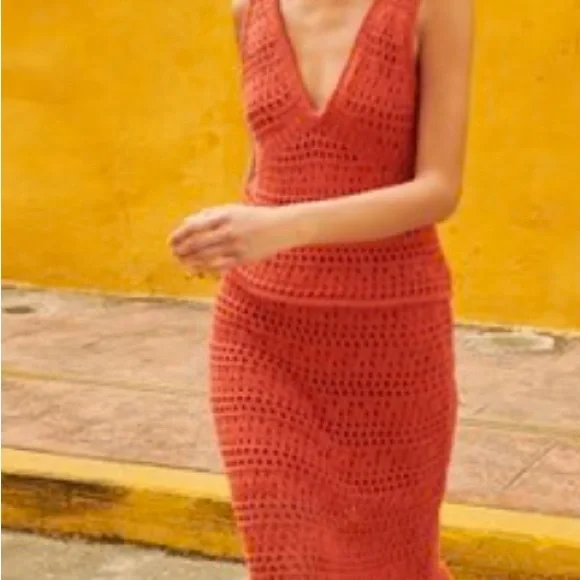 Nation LTD Adriana crochet tank in ginger Like New - Picture 4 of 4